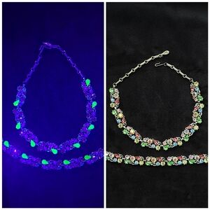 Uranium Glass Vintage Lisner Set